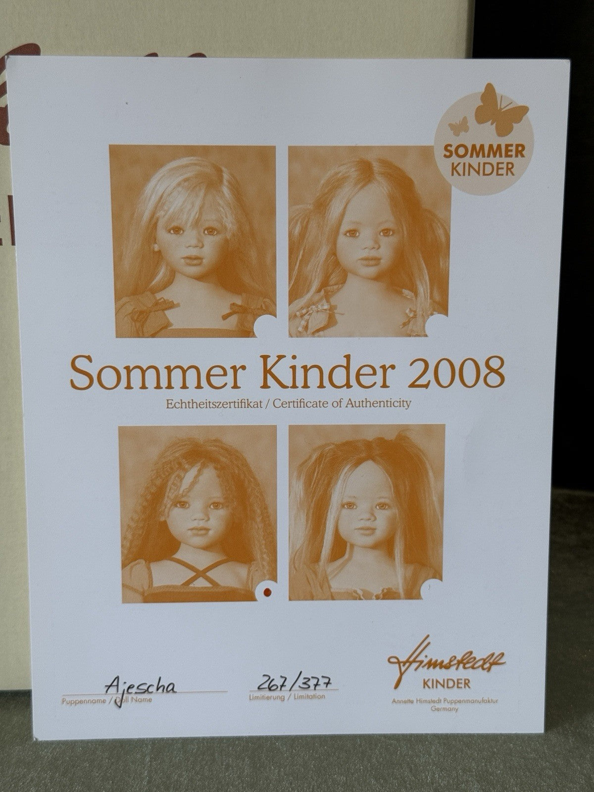 Vinyl Annette Himstedt 37” Ball Jointed Doll “Ajescha” LE 377 Box/COA