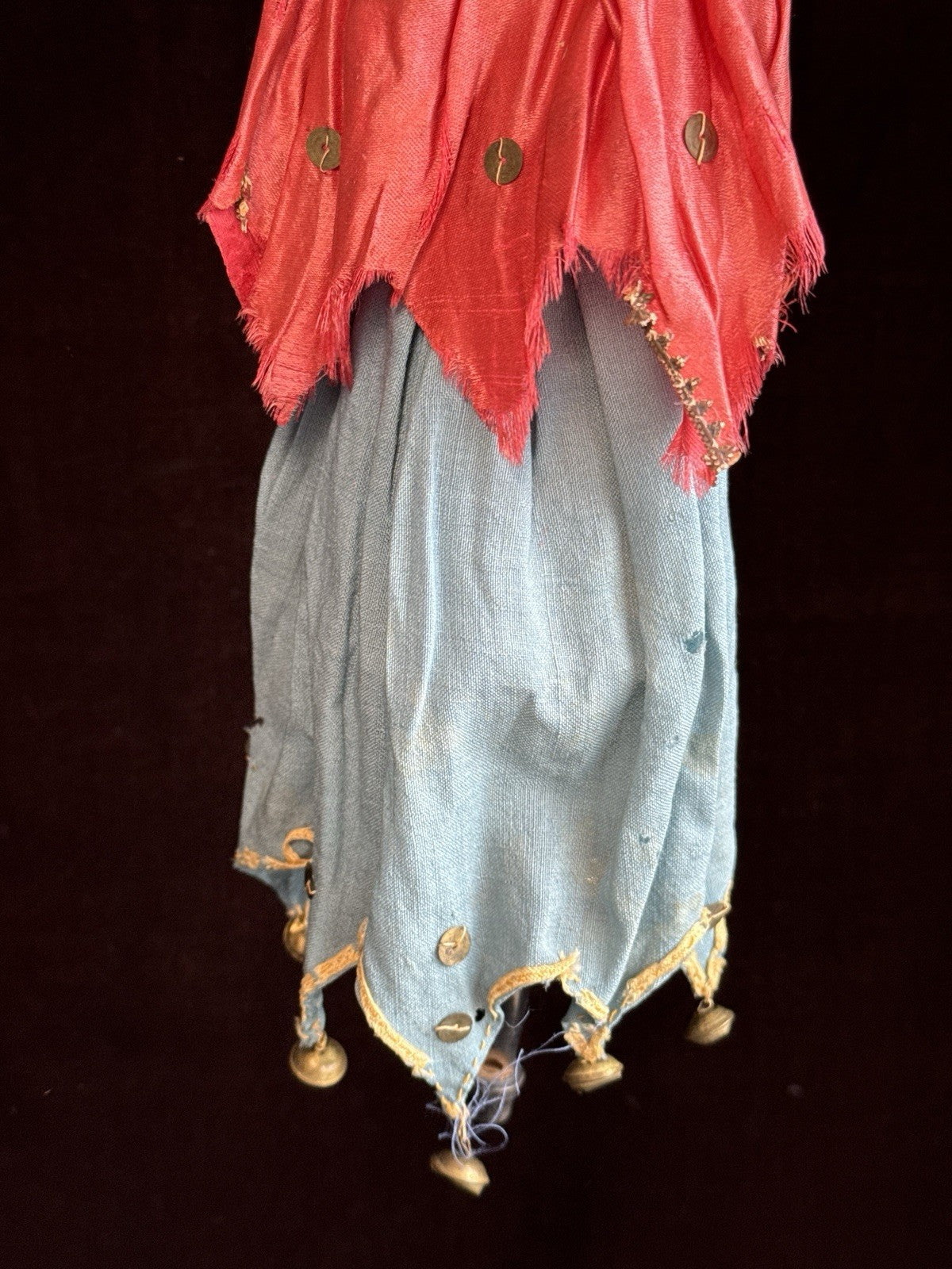 Rare Antique German 11” Marotte Rattle with Kinderkoff Bisque Male Doll Head Toy