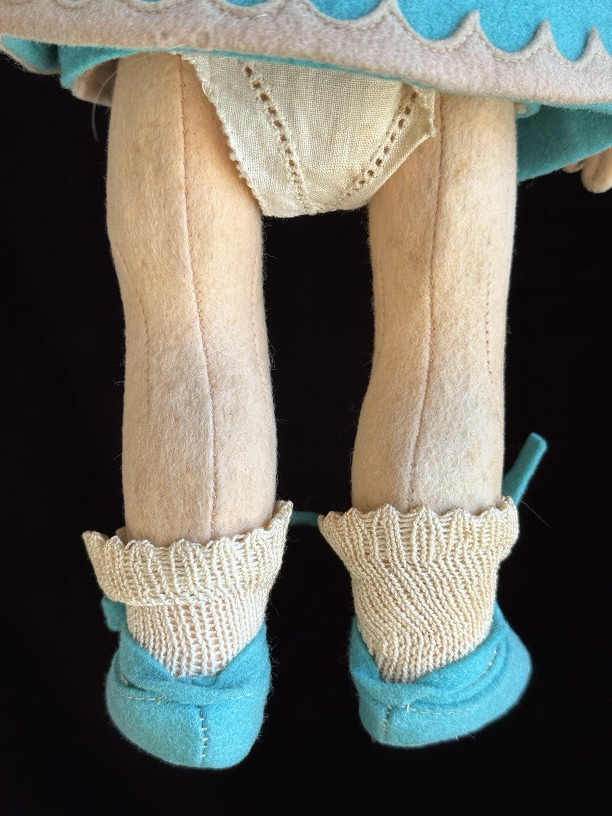 Vintage Italian 12” Lenci 111 Felt Cloth Character Doll