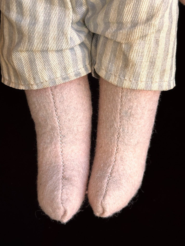 Antique German 9.5" Hug Me Kiddie Felt Composition Face Mask Googly Eyes Doll