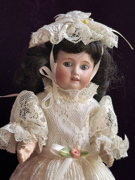 Antique French Petite 9” Unis France 60 Bisque Head Doll