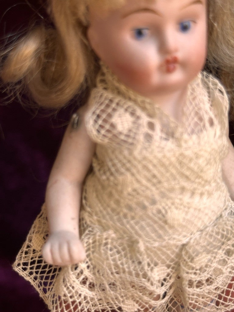 Antique German 4.5” Kestner All Bisque Mignonette Doll Closed Mouth