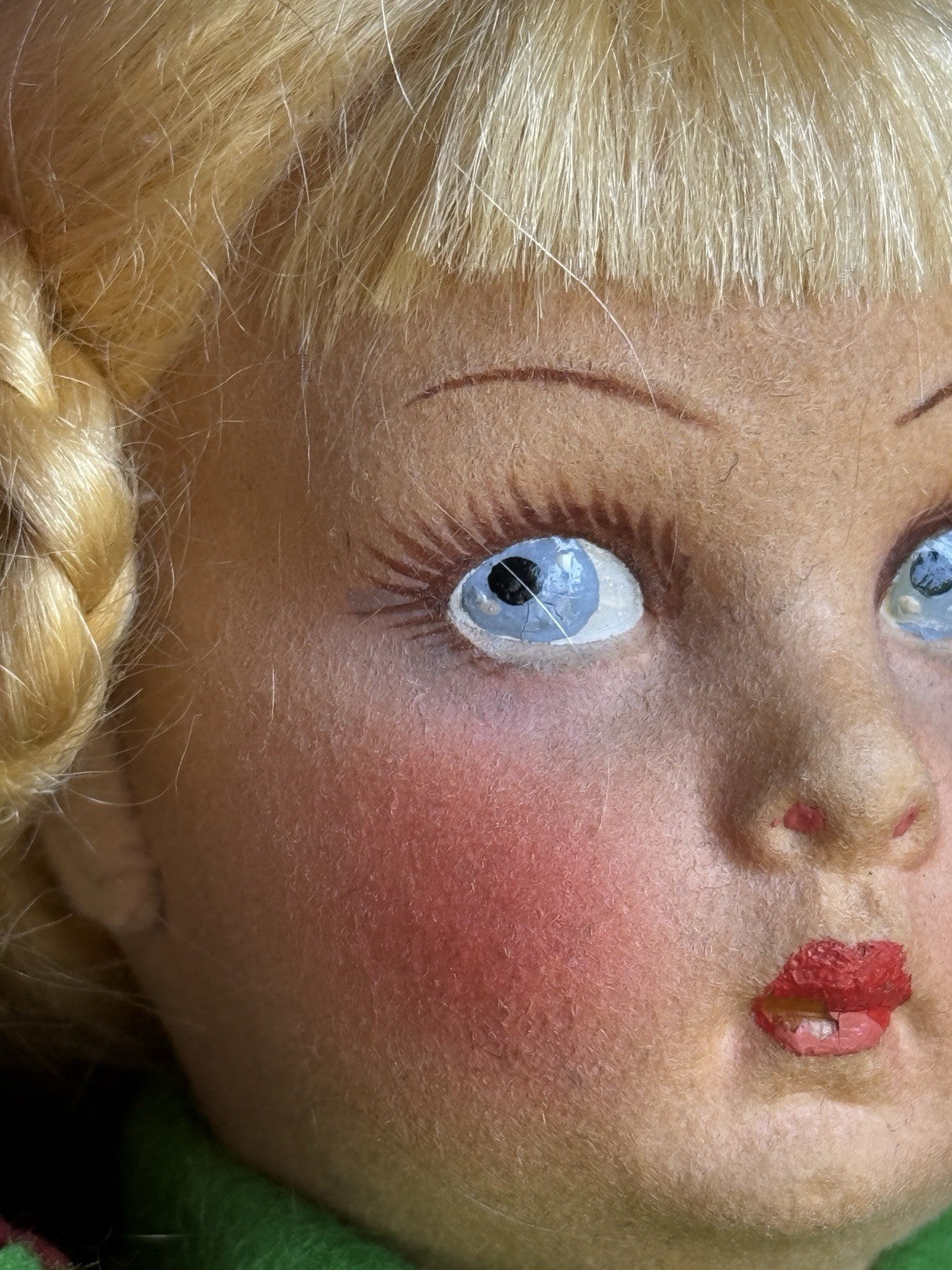 Vintage Italian 14.5” Lenci Lucy Felt Cloth Character Girl Doll with Jump Rope
