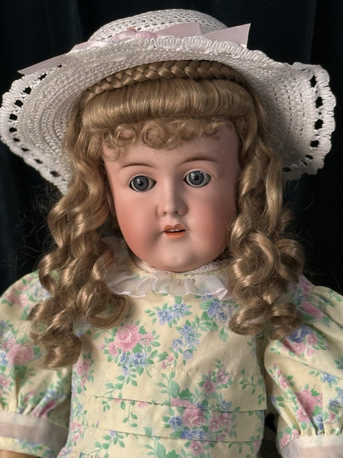 Antique German Karl Hartmann 28” Doll Bisque Head Composition Body-Damaged