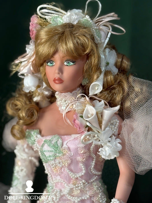Collectible 20” Porcelain Doll “Strawberry Ice” by Rustie LE 1000 With Stand