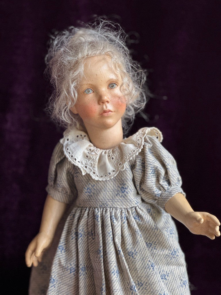 OOAK 1987 Collectible 17" Jointed Wooden Doll by German Artist Regina Sandreuter