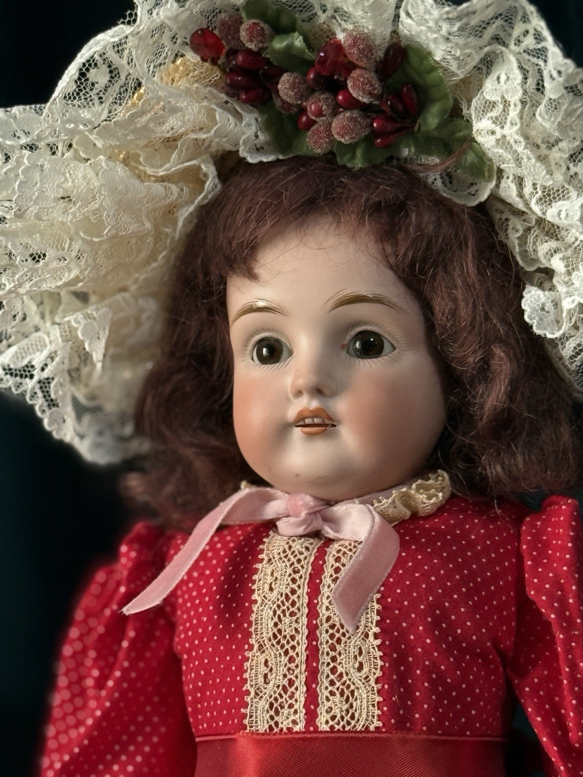 Antique German 15” Kestner 154 Dep 5 Doll Bisque Head Leather Kid Body
