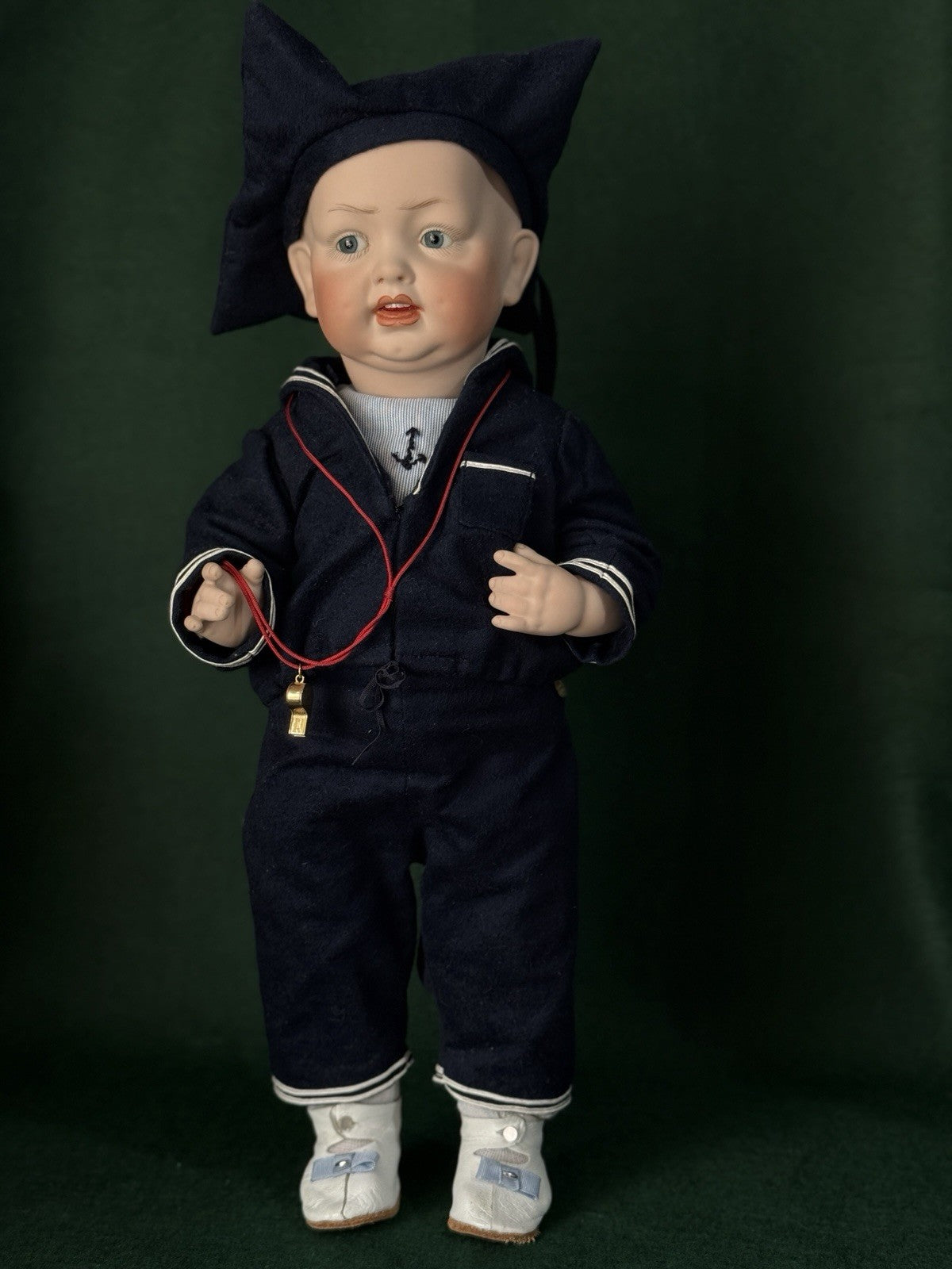 Porcelain Reproduction of Antique German Kestner Baby Boy 19” Doll