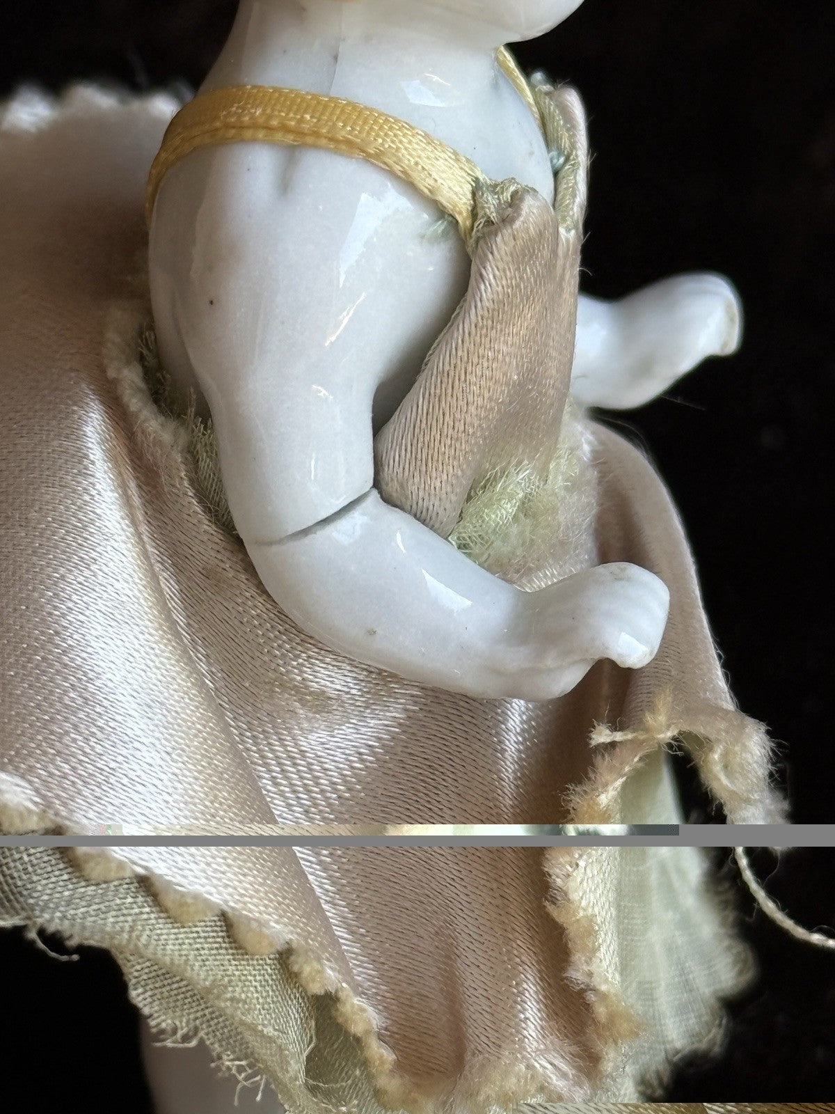 Antique German Miniature 4” Frozen Charlotte China Doll