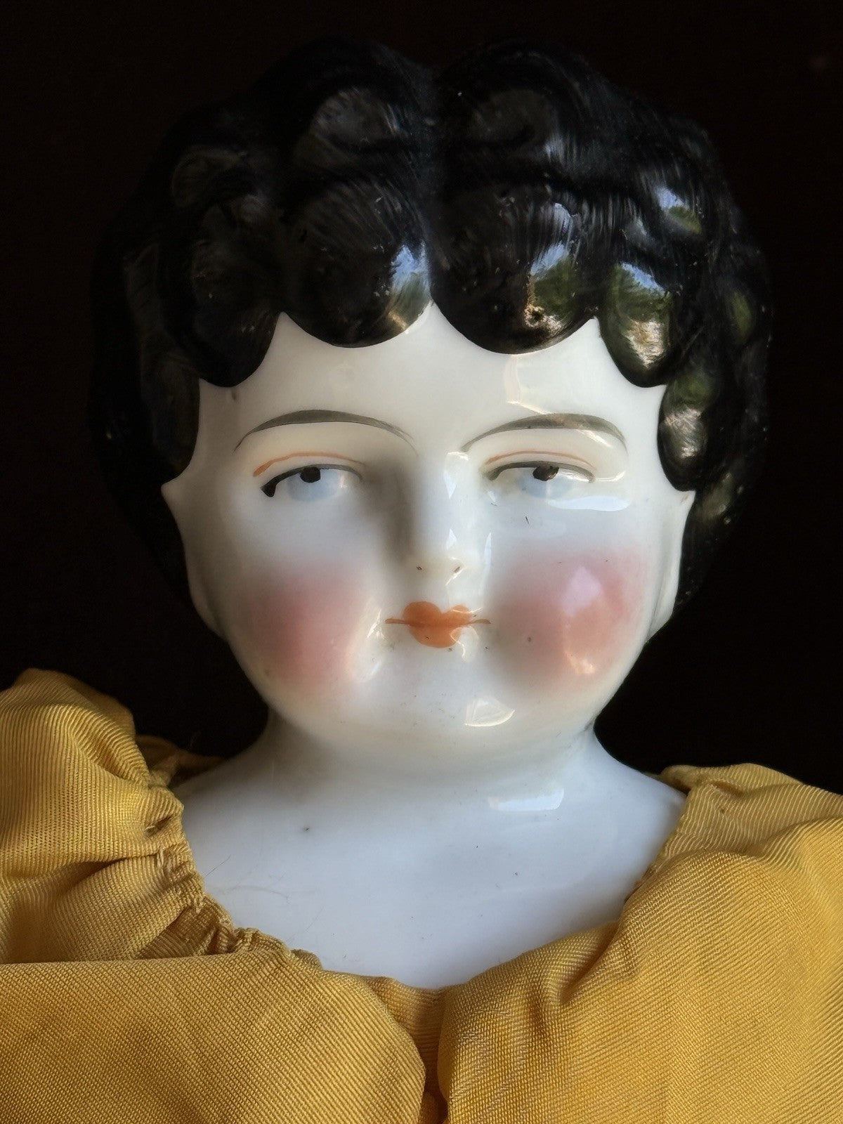Antique German 17” Bawo & Dotter Brunette China Head Doll