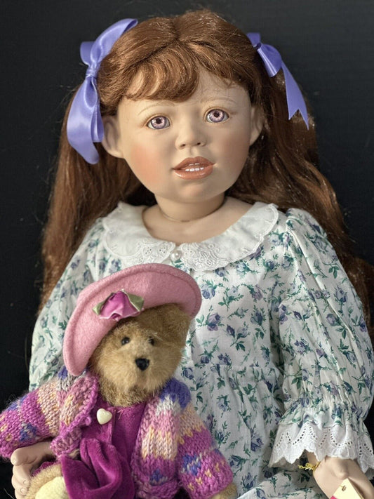 Lifelike 28” Collectible Porcelain Doll “Adela” by Christine Orange LE 500