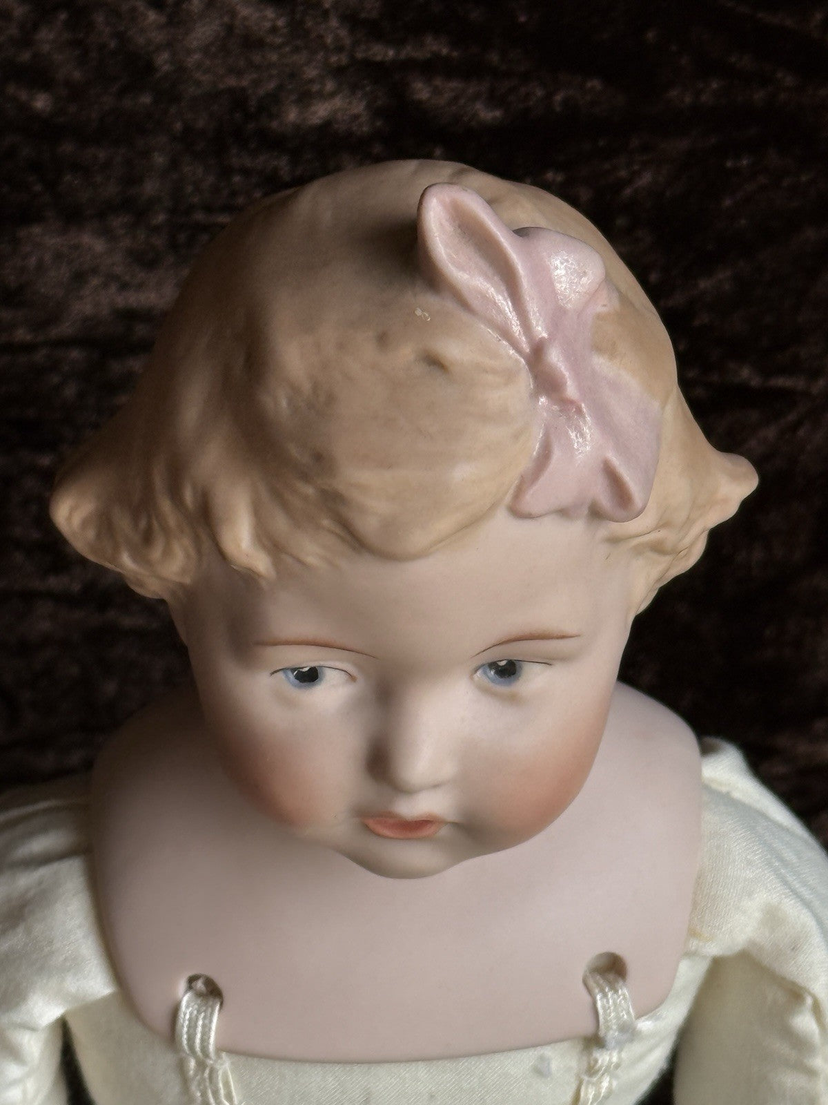 Porcelain 13.5” Repro of Antique Gebruder Heubach 7851 Character Girl Doll