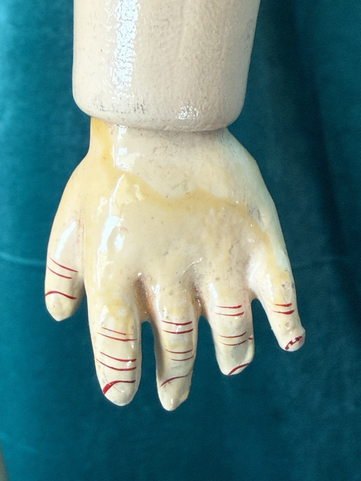 Antique German 23” Queen Louise Doll Bisque Head Composition Body