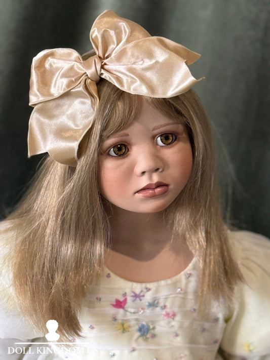 Collectible Porcelain 36” Doll “Bianca” by Christine Orange Tag