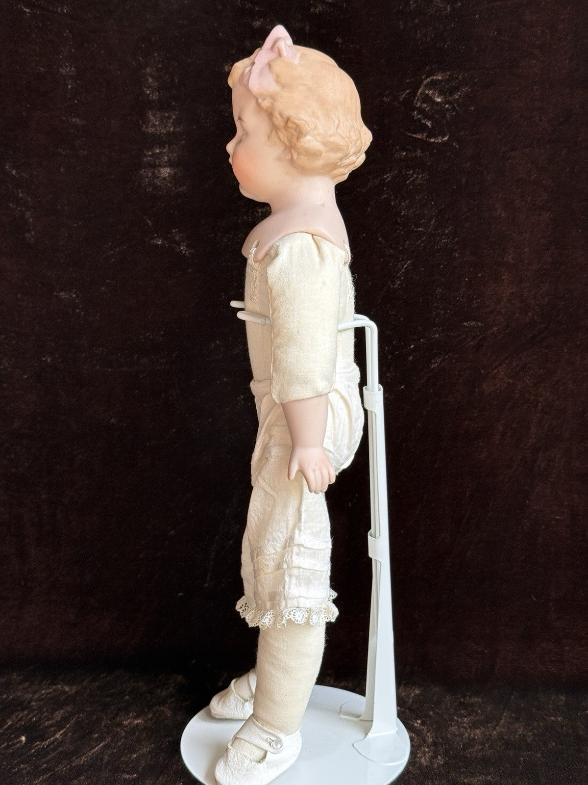 Porcelain 13.5” Repro of Antique Gebruder Heubach 7851 Character Girl Doll