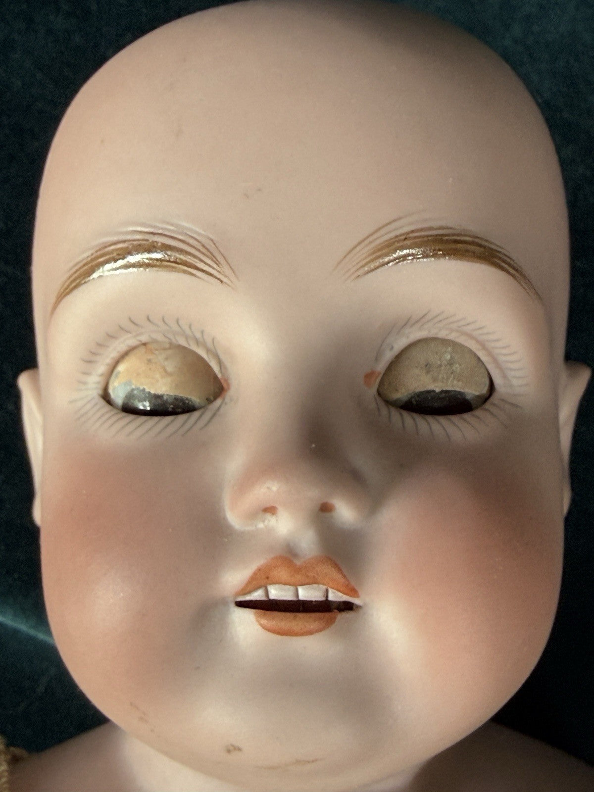 Antique German 15” Kestner 154 Dep 5 Doll Bisque Head Leather Kid Body