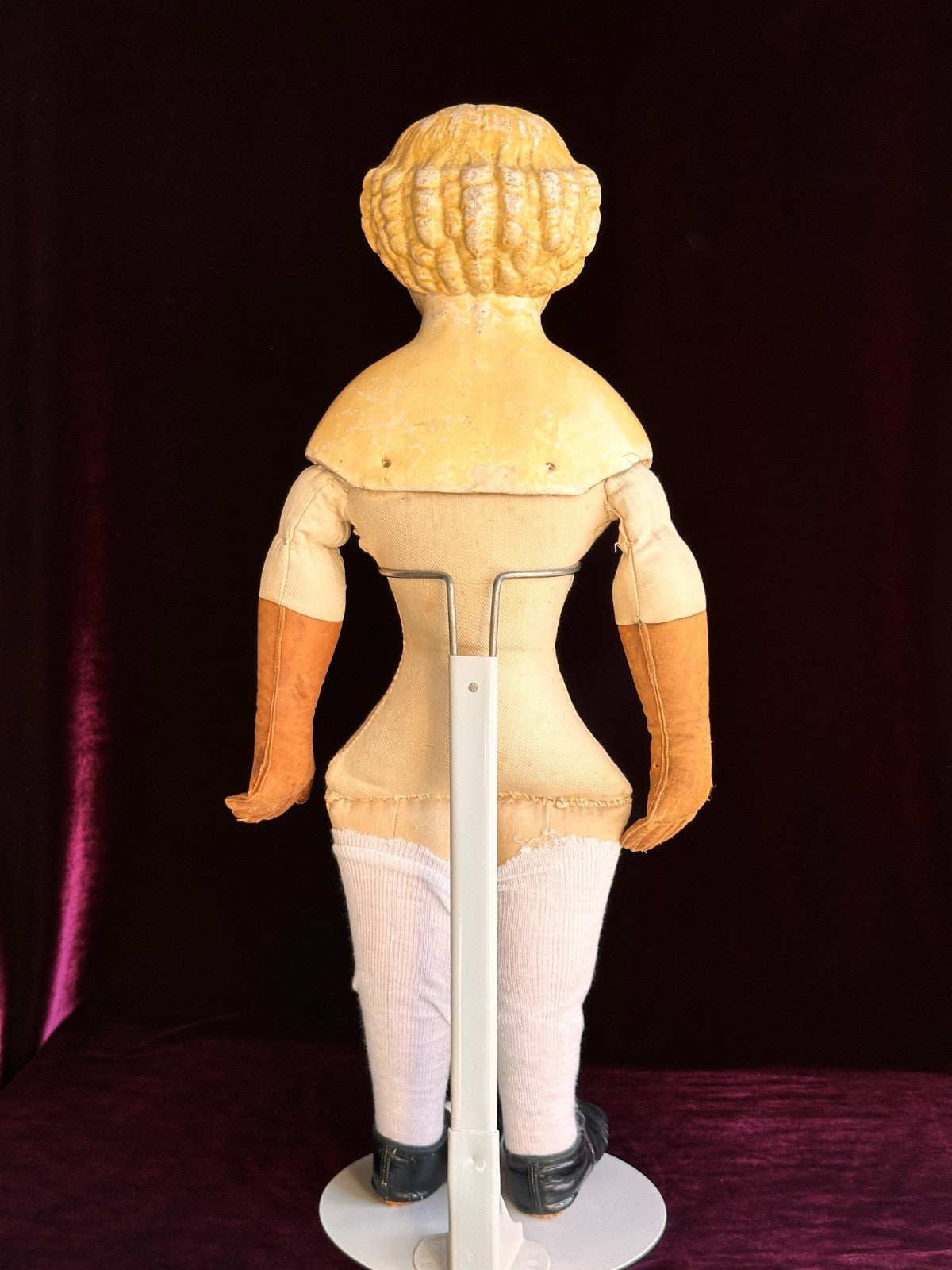 Antique German 24” Müller & Strassburger (?) Papier Mache Doll