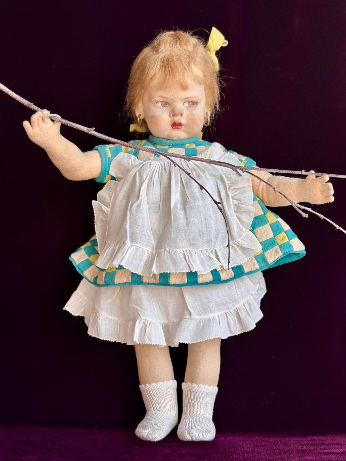 Vintage Italian 18" Lenci Grugnetto 1500/B Series Felt Grumpy Doll