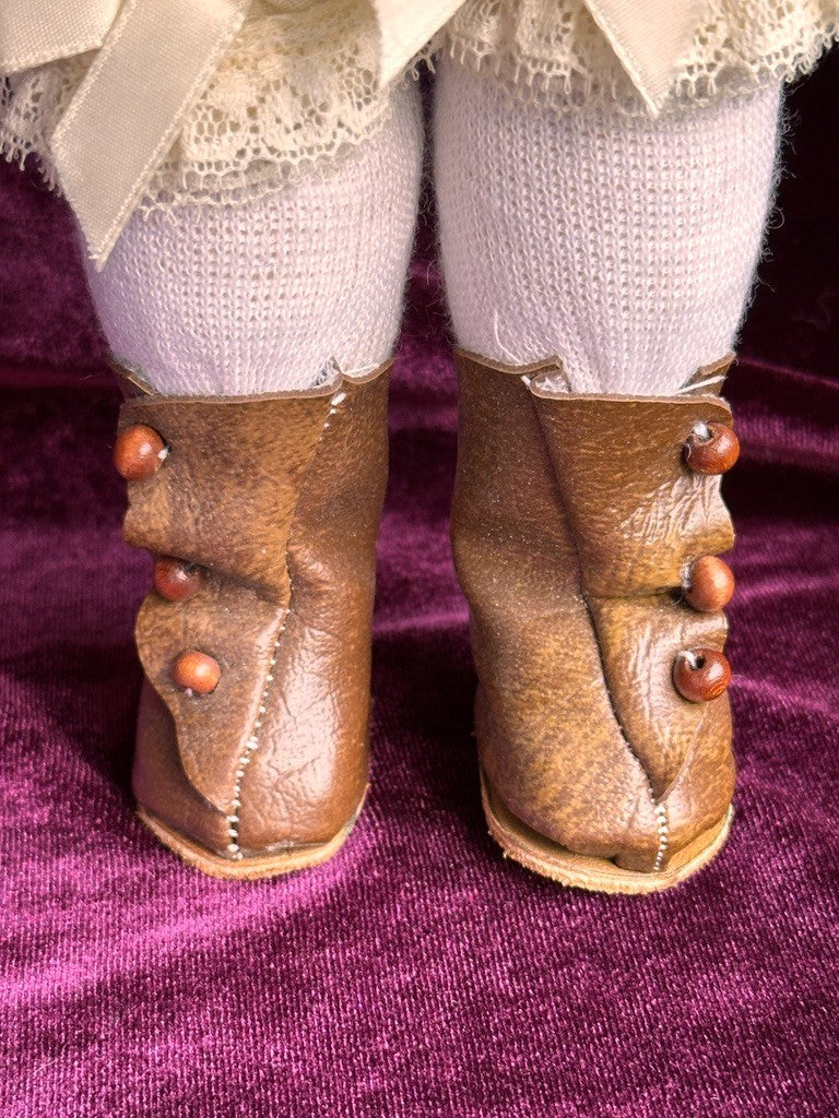 Vintage 16.5" Porcelain Composition Reproduction of Antique French Jumeau Doll