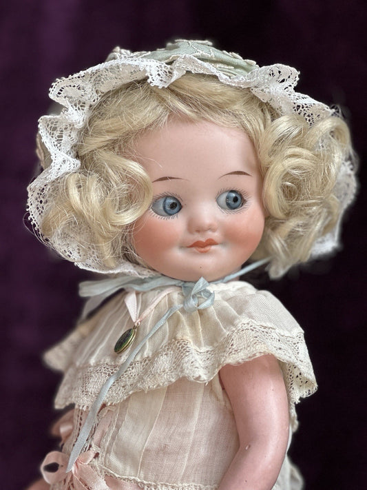 Large Antique German 10” Armand Marseille 323 Googly Eyes Bisque Head Doll