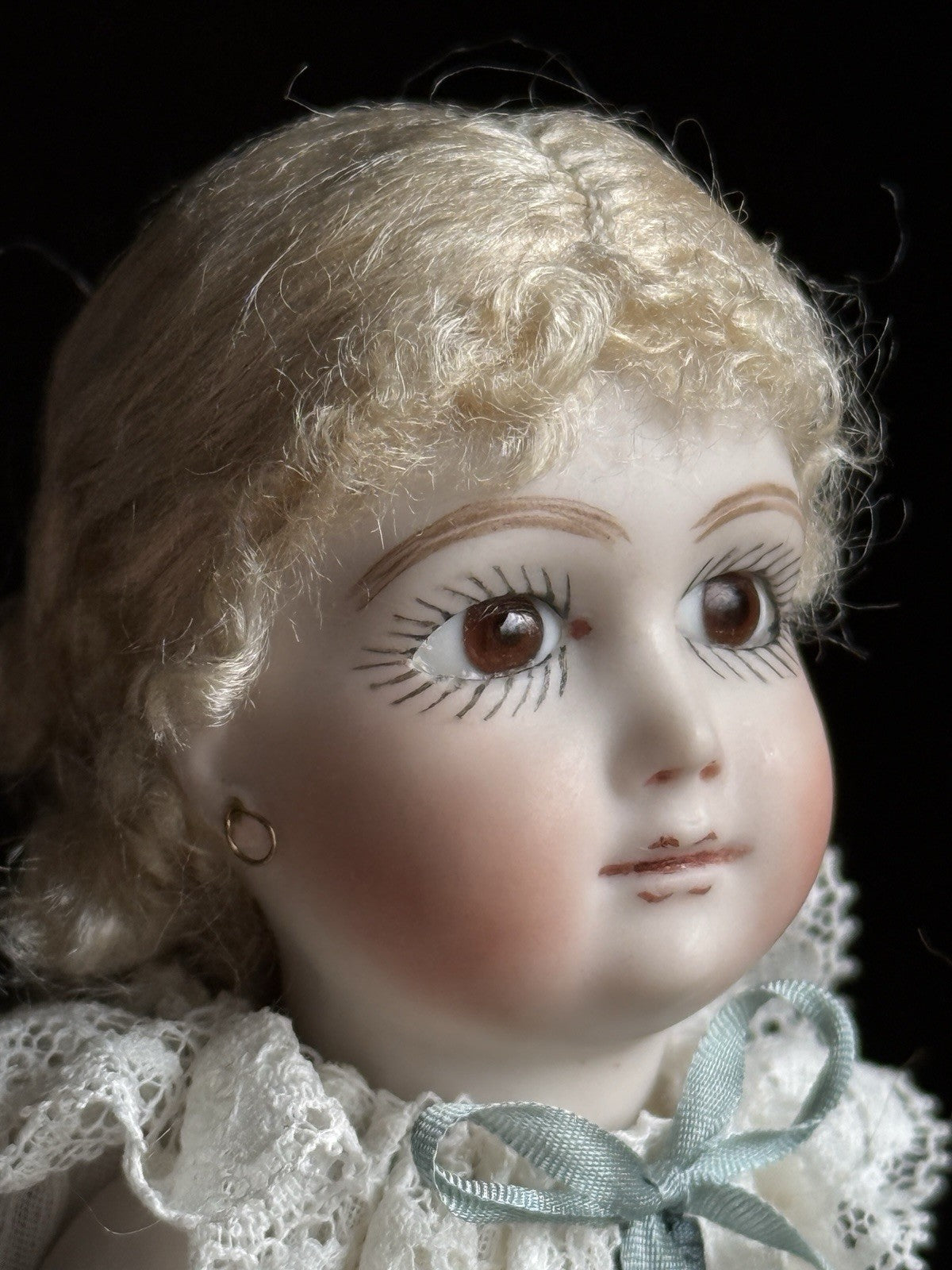 Miniature Cathy Hansen 7” Porcelain Repro of Antique French Mignonette Doll