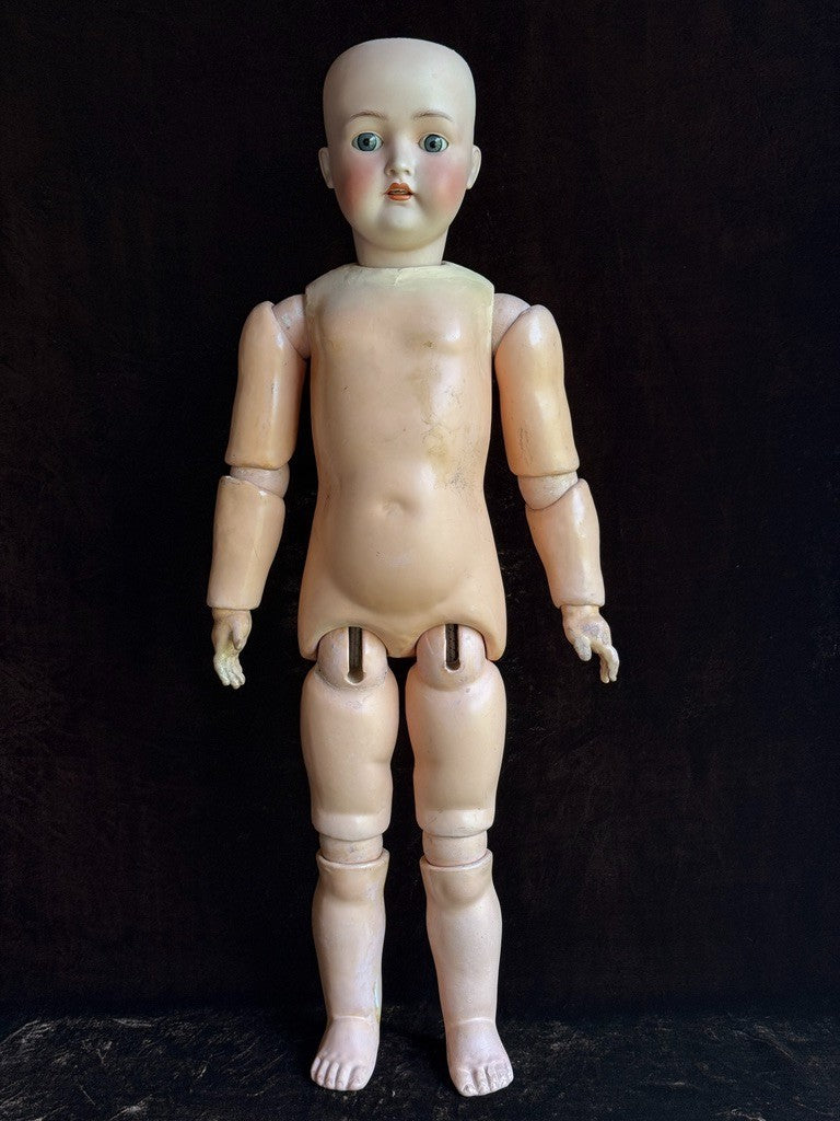 Antique German 27” Hertel Schwab 136 Bisque Head Doll