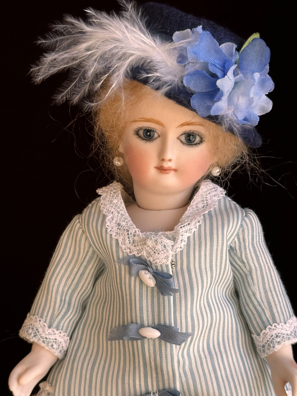 All Porcelain 7.5” UFDC Artist Reproduction of Antique French Mignonette Doll