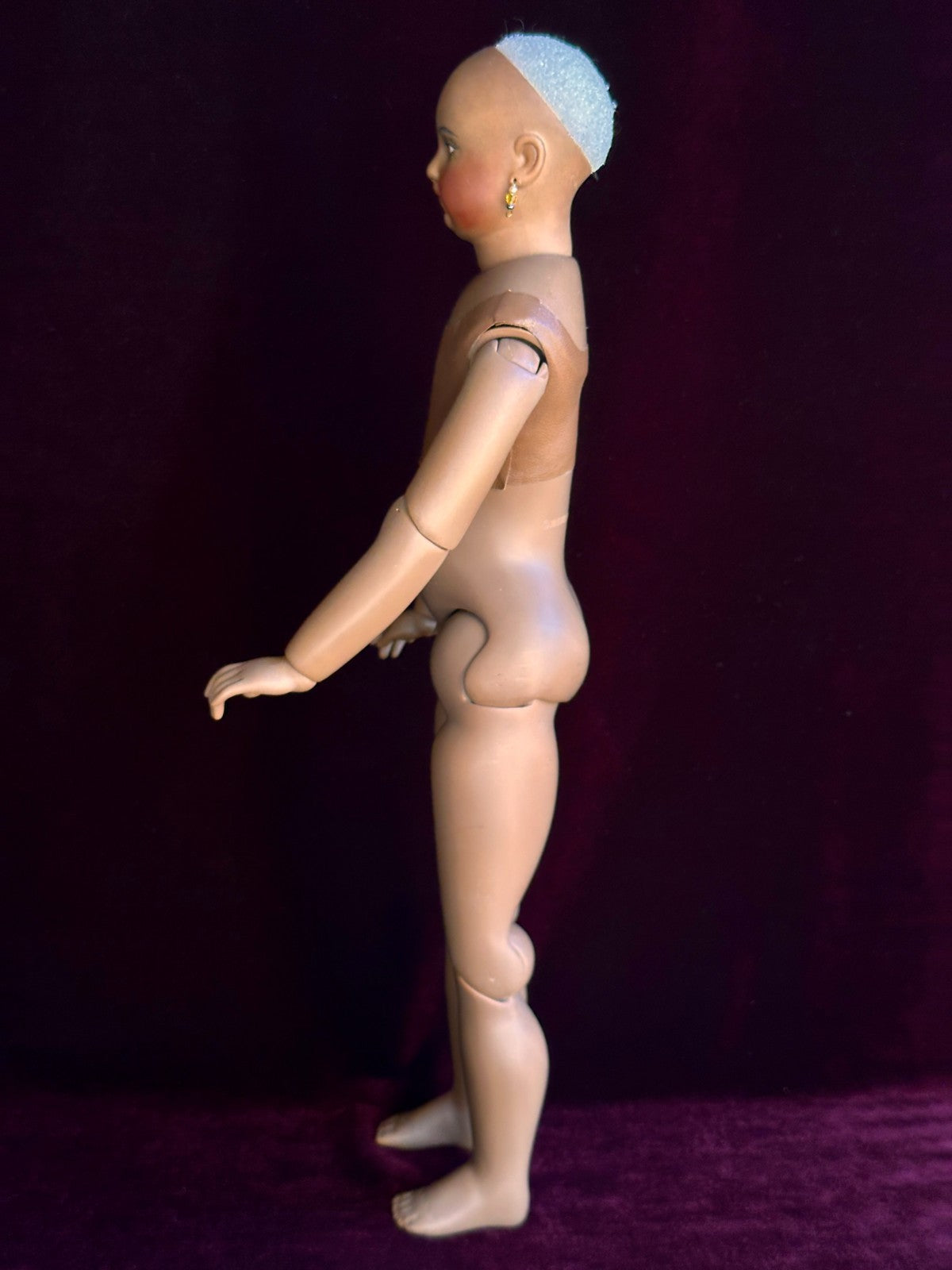 Rare 15” Dark Complexion Porcelain Repro of Antique French Huret Fashion Doll