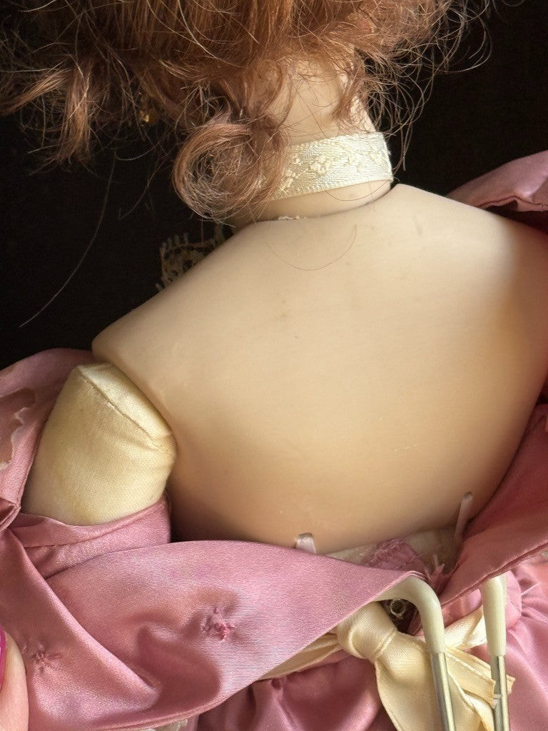 Porcelain 18.5" Reproduction of Antique Bru Lady Grace Caracter Doll with Chair