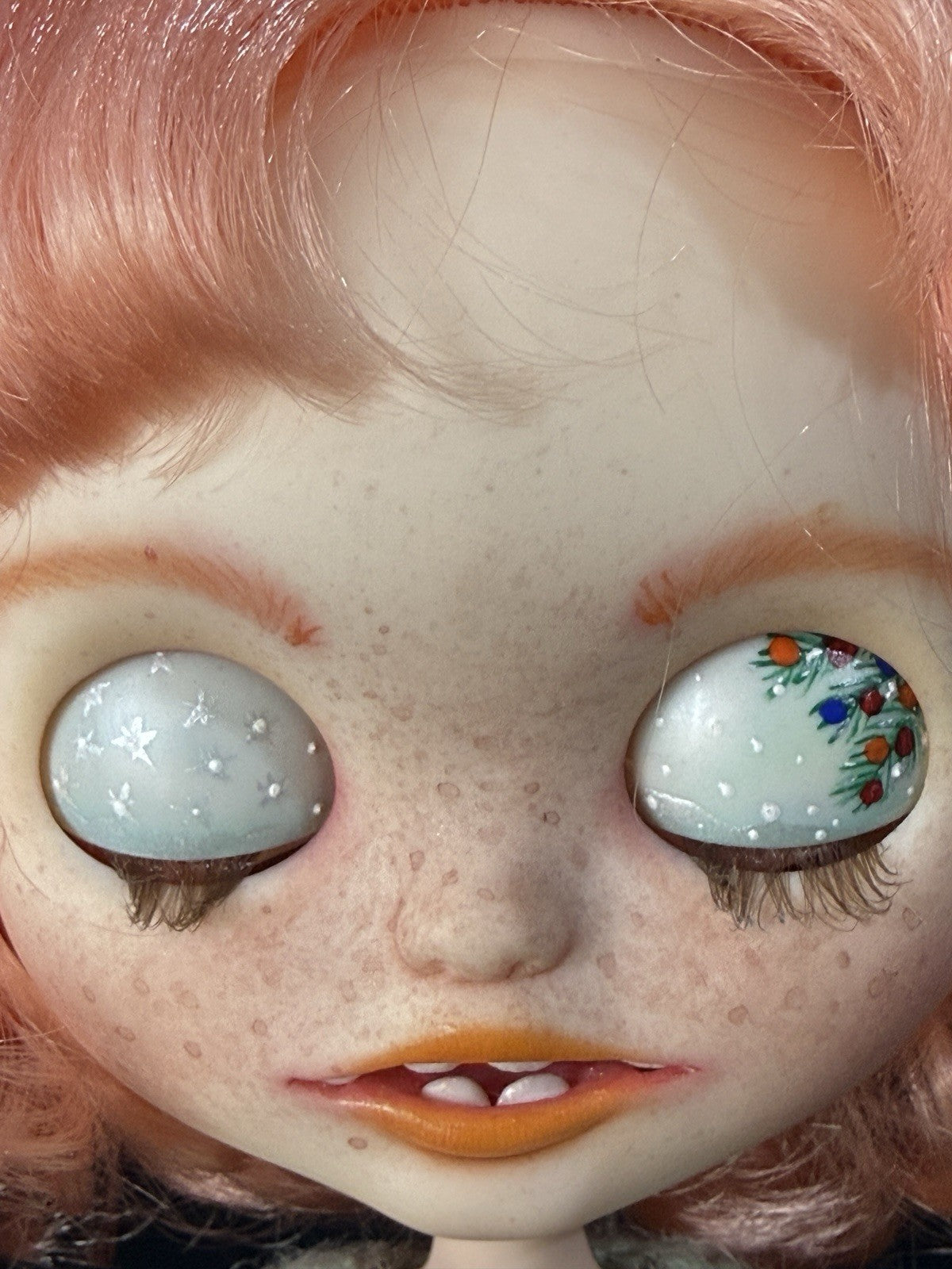 OOAK Custom Blythe 11” Artist BJD Doll In Green/blue Dress