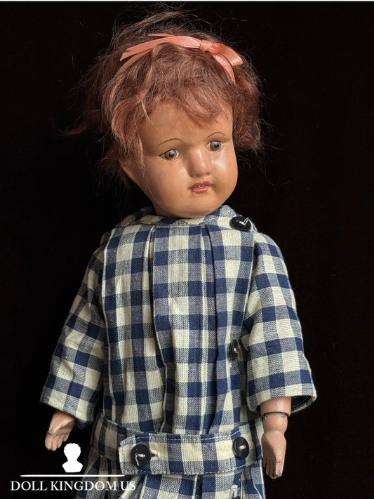 Antique American 15” Schoenhut Wooden Jointed Miss Dolly Doll