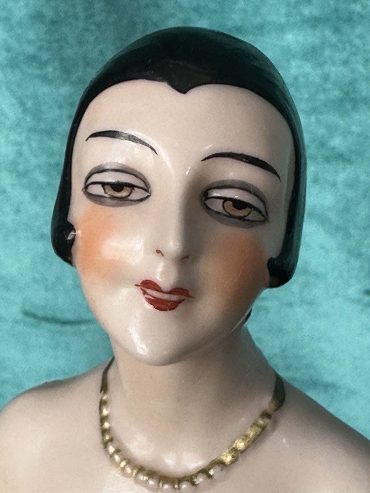 Antique German Art Deco Flapper Pin Cushion Half 5 1/2” Doll
