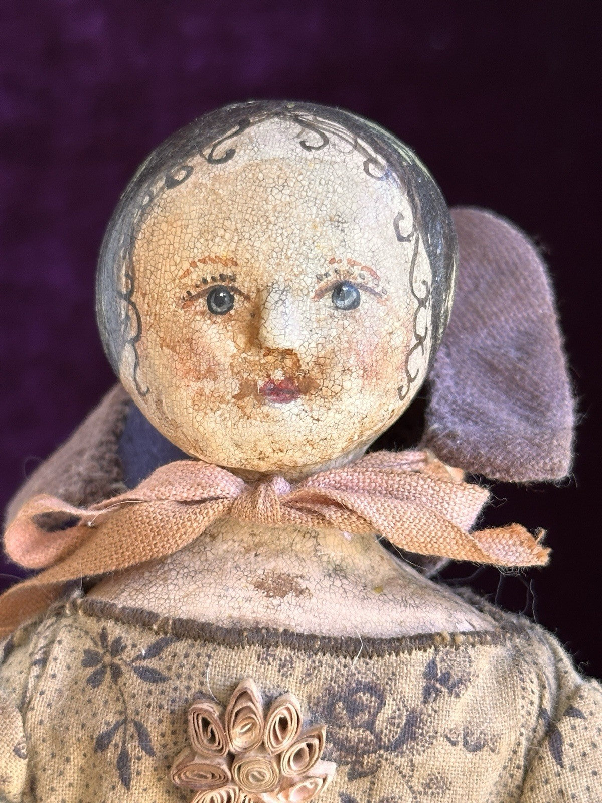Vintage 9.5” Cloth Artist Reproduction of Antique Victorian Doll