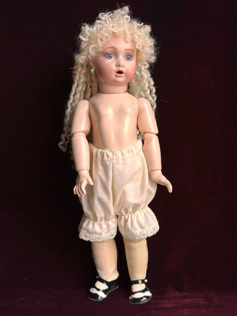 Rare Vintage Porcelain Compo 13” Reproduction of Antique French Bru Teteur Doll