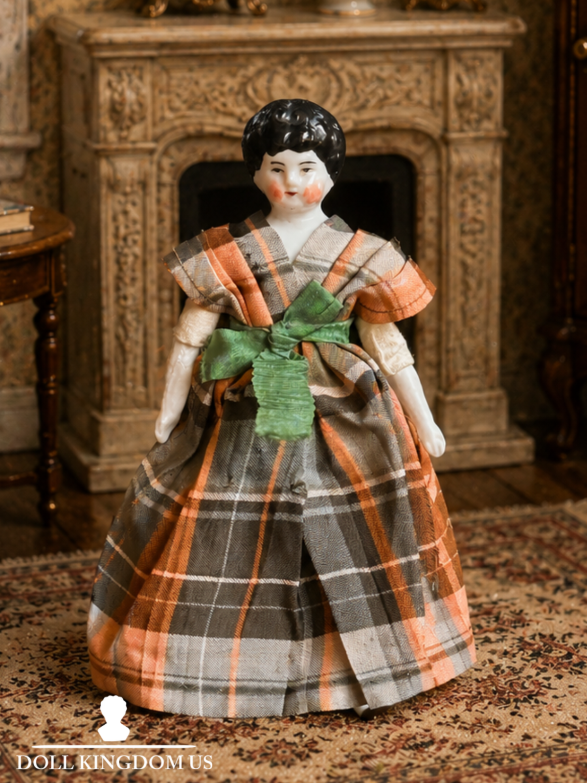 Antique German 6.5” Bisque Cloth Miniature Dollhouse Lowbrow China Doll