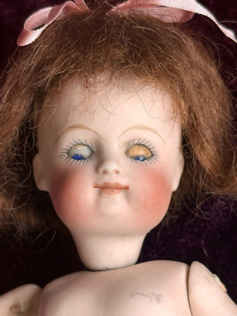 Rare Antique German Kestner 6" Barefoot All-Bisque Miniature Close Mouth Doll