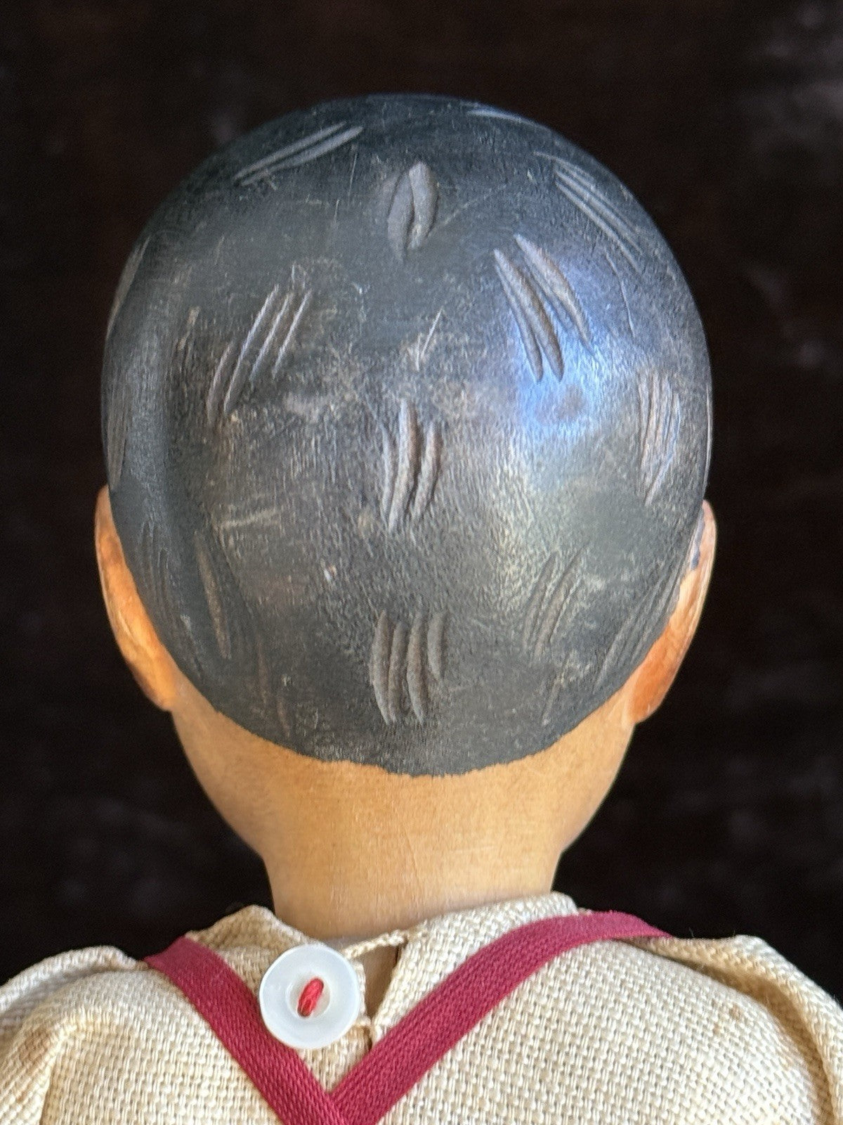 Rare Large Vintage 11” Swiss Huggler Wood Carved Jointed Boy Doll