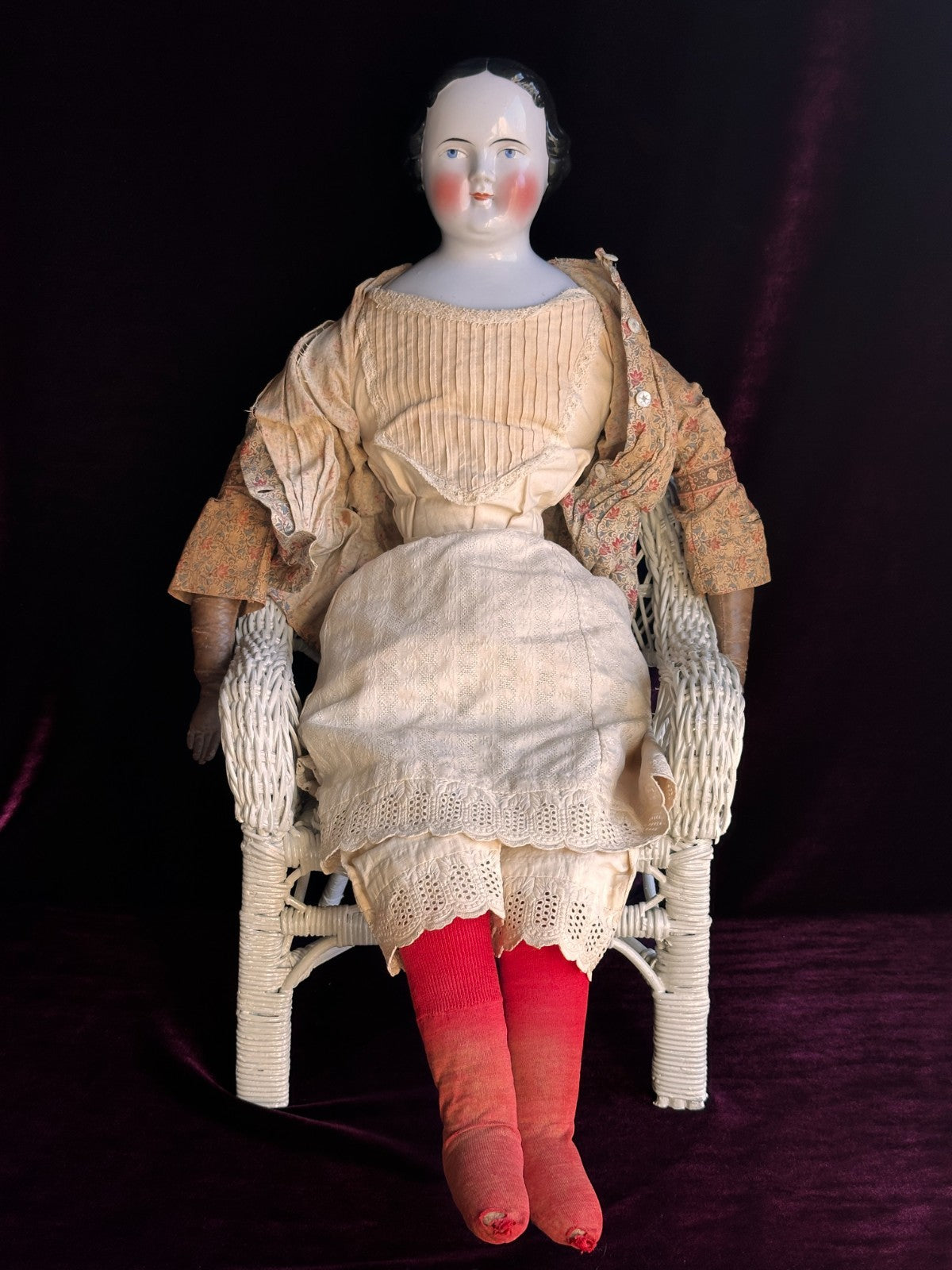 Large Antique German 26.5” Kestner Flat Top China Shoulder Head Doll