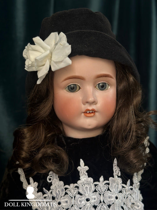 Antique German Kley Hahn Walkure 30” Doll Bisque Head Composition Body