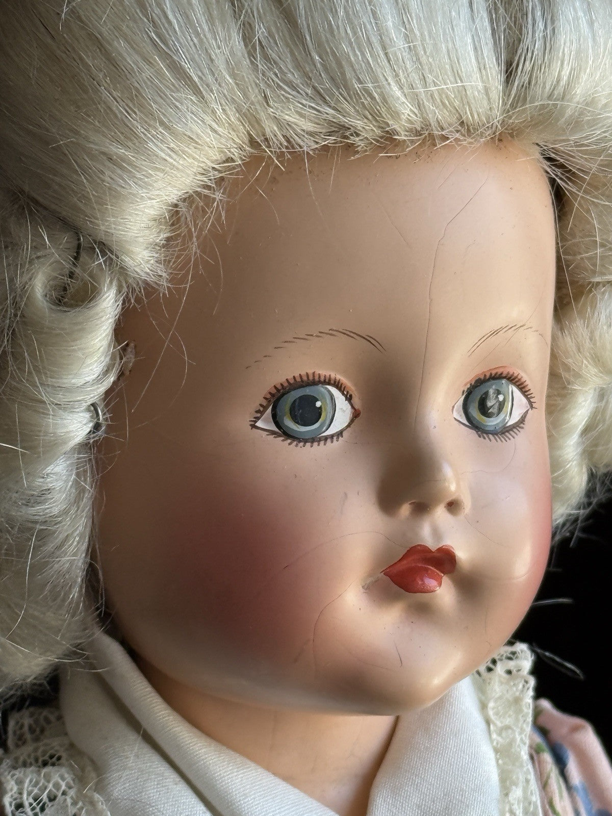 Vintage Effanbee 15.5” Composition Anne Shirley Historical Revolutionary Doll