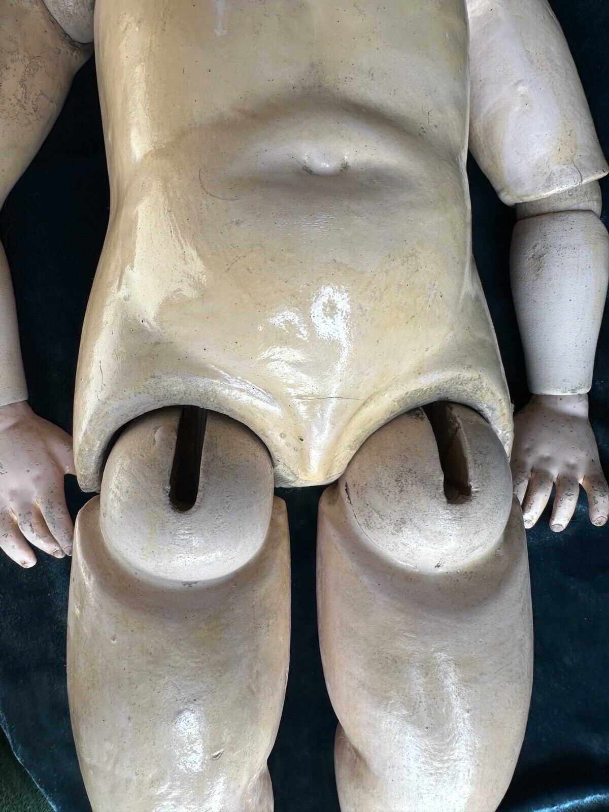 Large Antique German 31” Swaine & Co (?) Bisque Head Child Doll