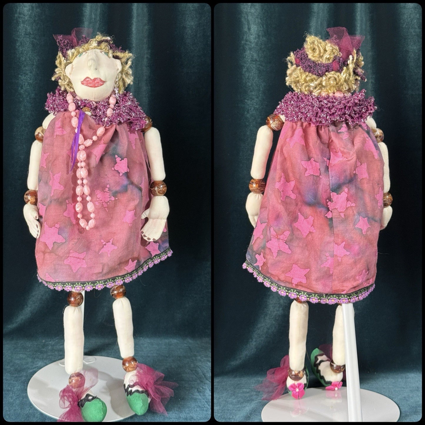Lot Of 8 Artist Collectible Whimsical Cloth Dolls