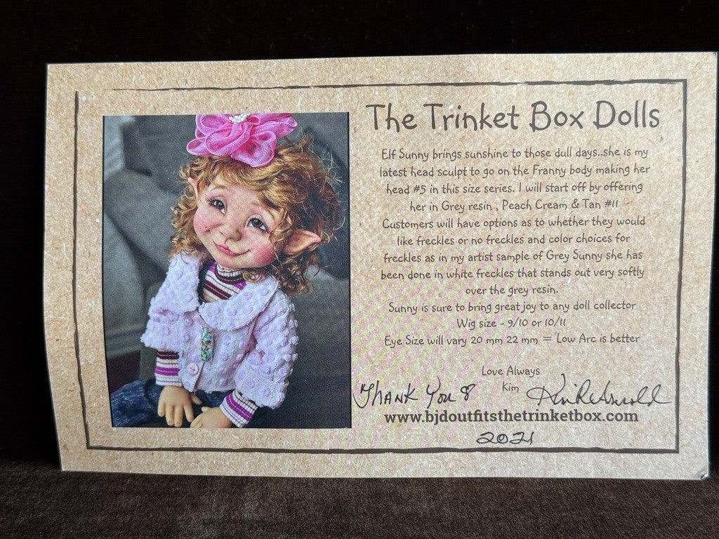 Collectible Kim Arnold Trinket Box 16" Sunny Elf Resin BJD Doll with Certificate