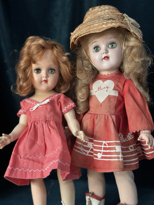 Lot Of 2 Vintage Hard Plastic Ideal Toni Dolls P-90 And P-91