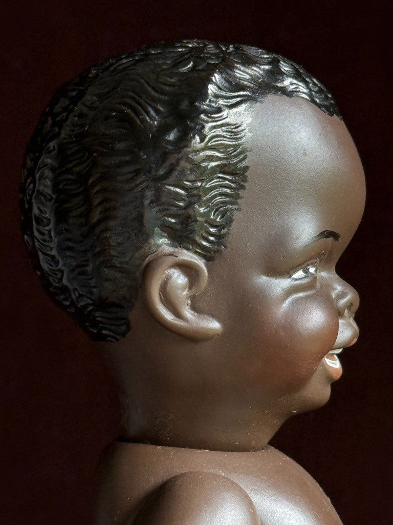 Vintage 9.5" All Porcelain Dark Complexion Girl Doll