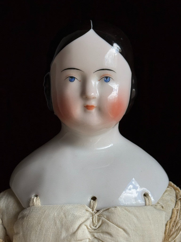 Antique German 20” Covered Wagon China Head Doll