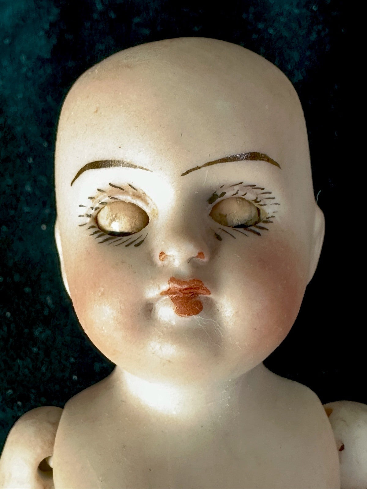 Antique German Kestner 4 1/2” All Bisque Mignonette Doll Closed Mouth Mold 150