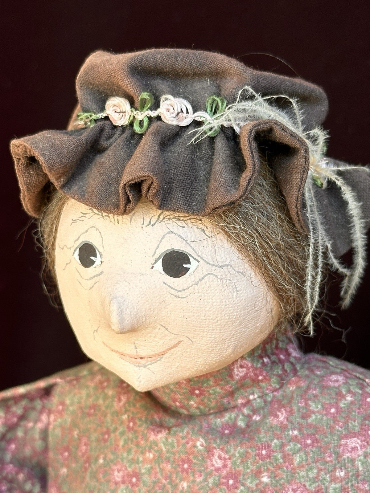 Vintage NIADA Artist Ellen Turner Cloth Painted Handmade Doll with Tag