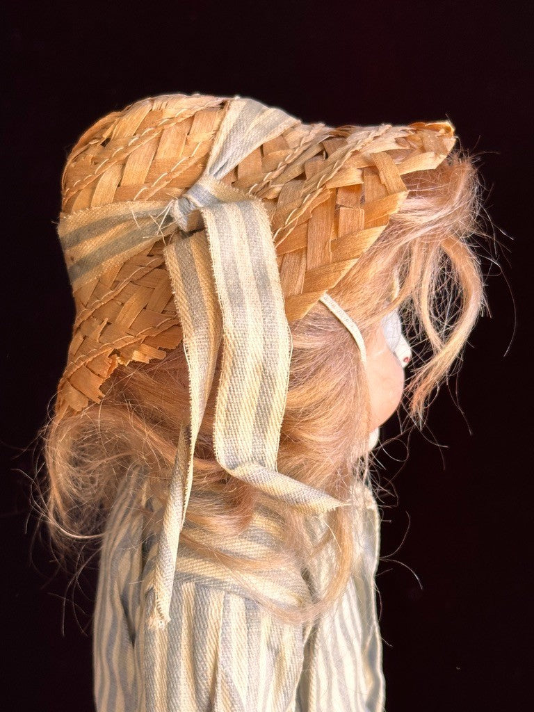 Antique German 9.5" Hug Me Kiddie Felt Composition Face Mask Googly Eyes Doll