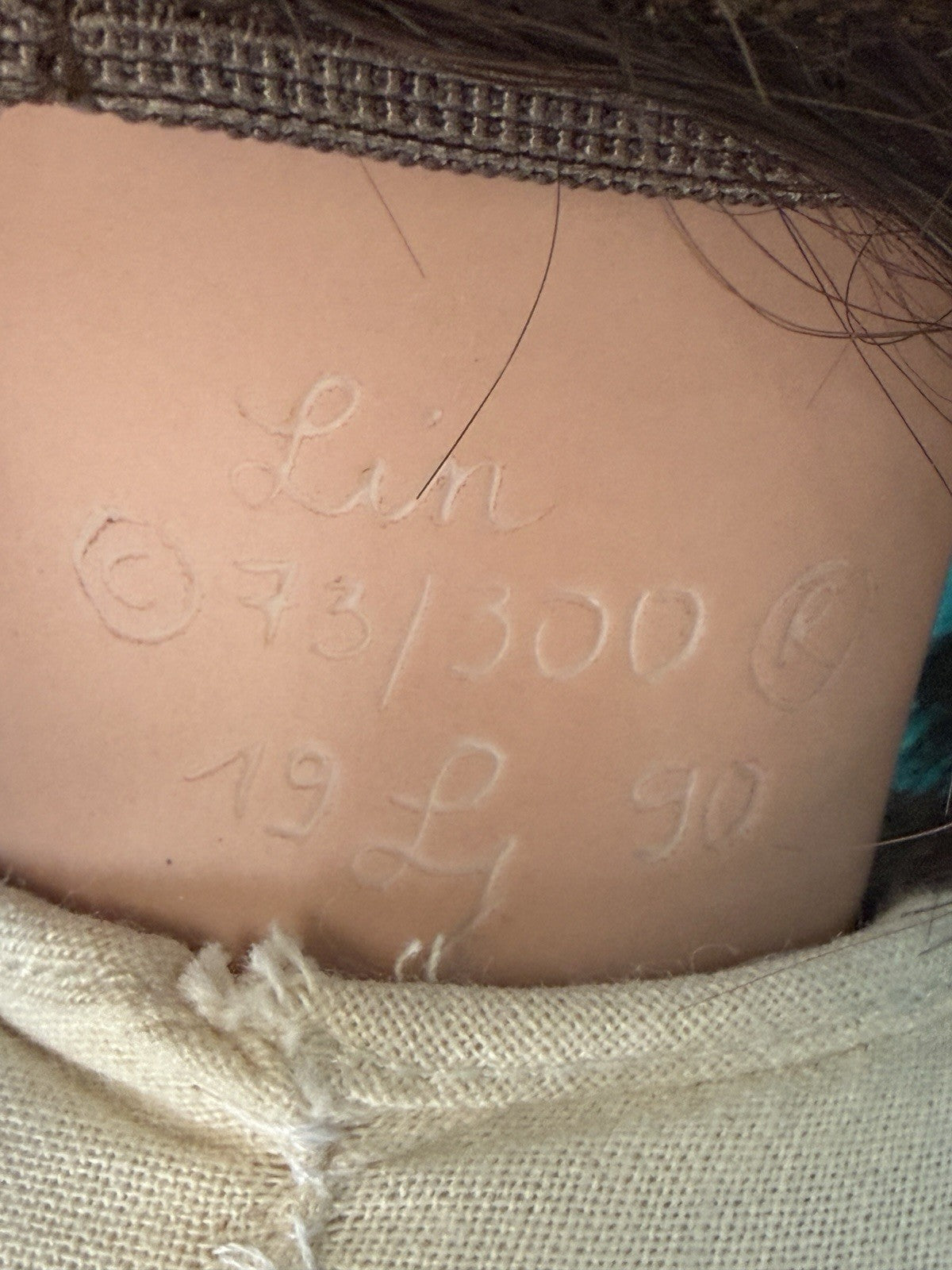 Vintage 1990’s Original Porcelain 20” Doll “Lin” By Grossle-Schmidt LE 300